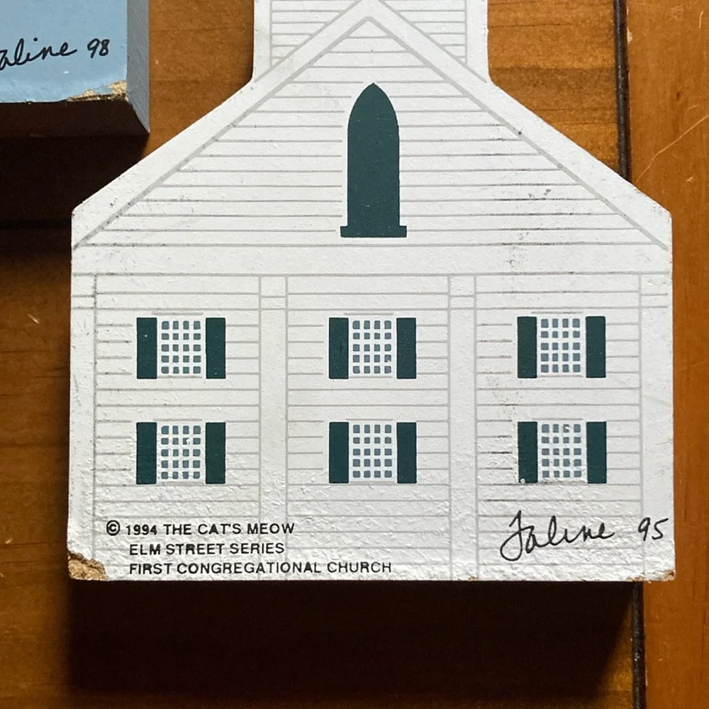 The Cat's Meow Set of 2 Church‎ Steeple Shelf Sitter Collectible Decor